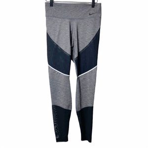 Nike Gray and Black Panel Leggings